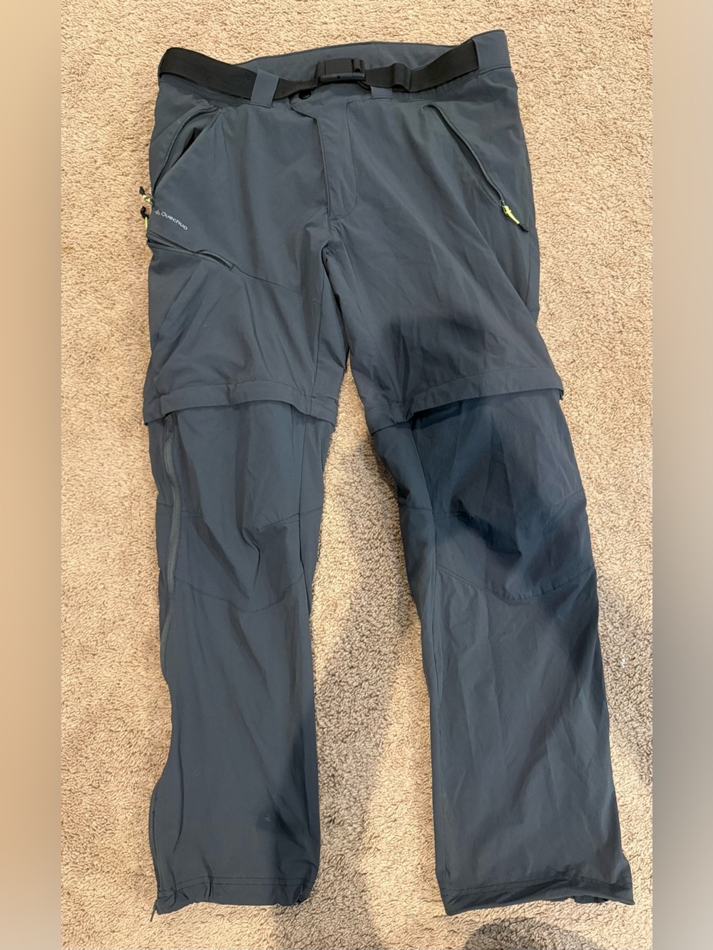 Men’s dark gray Quechua convertible hiking pants Size 33